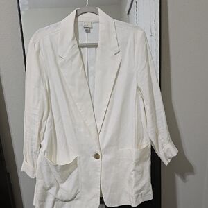White Linen Blazer